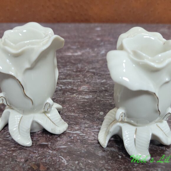 Lenox Rose Candle Holders Set of 2 - Picture 2 of 5